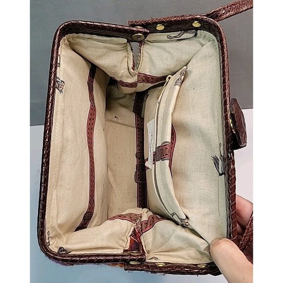 Vtg RARE T. Cappelli Plano Texas Handbag Shoulder Crossbody Purse Southwest Rug - Picture 8 of 16